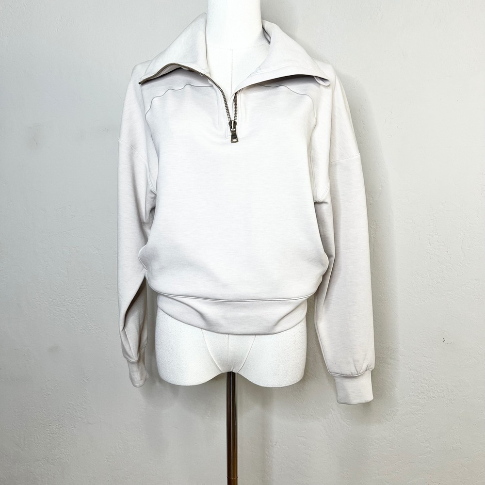 Rhone Pullover DreamGlow 1/2 Zip Womens Size XS Sand Half Zip Cropped Boxy NEW